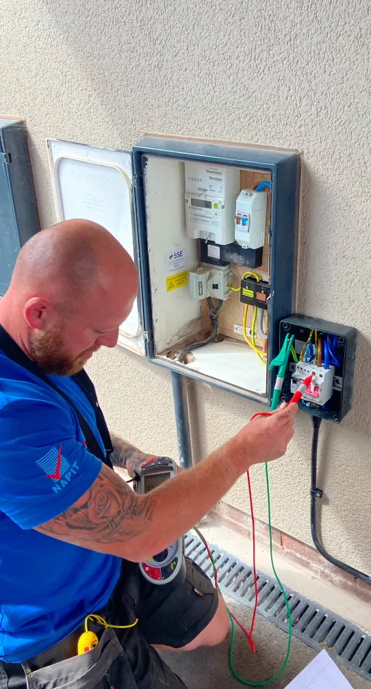 Lightwork Electrical electrician working on-site in Bridgend