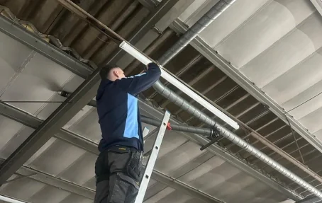 Commercial electrical work being carried out