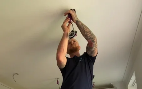 Domestic electrician at work