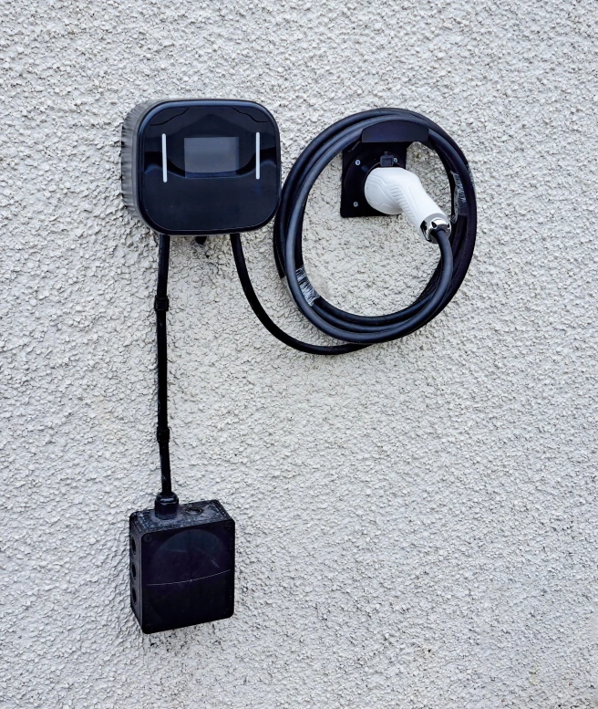 EV charger installation in progress