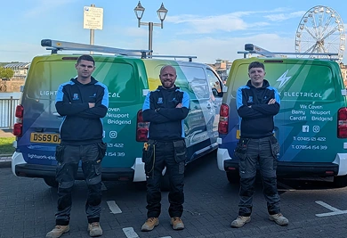 Lightwork Electrical electrician with branded van