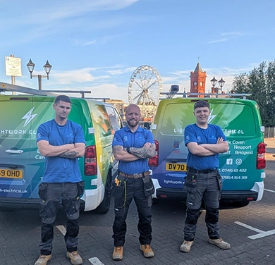 Lightwork Electrical electrician with branded van